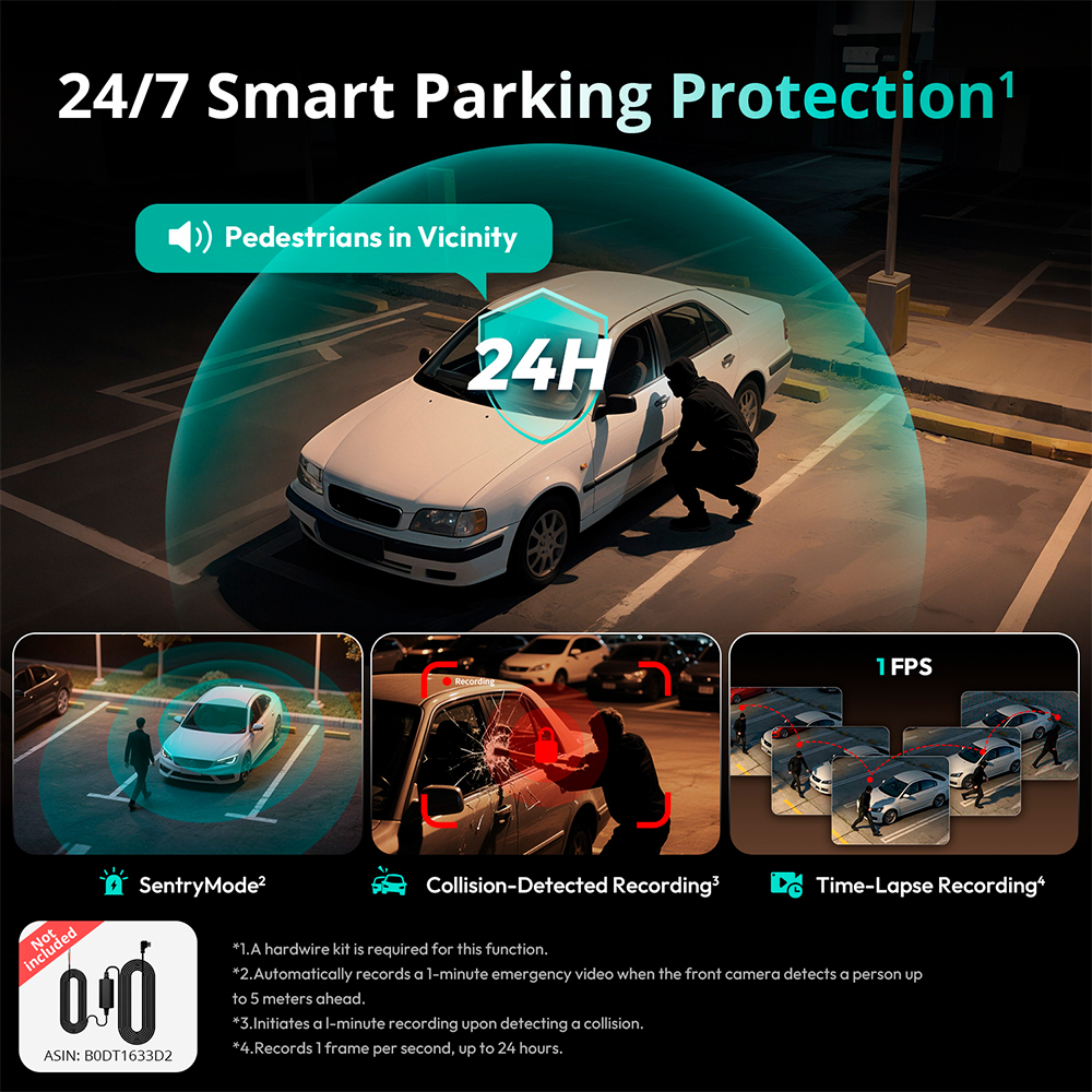 Bostbab Câmera Dash G980H 4 Canais Gravação Segura Carro