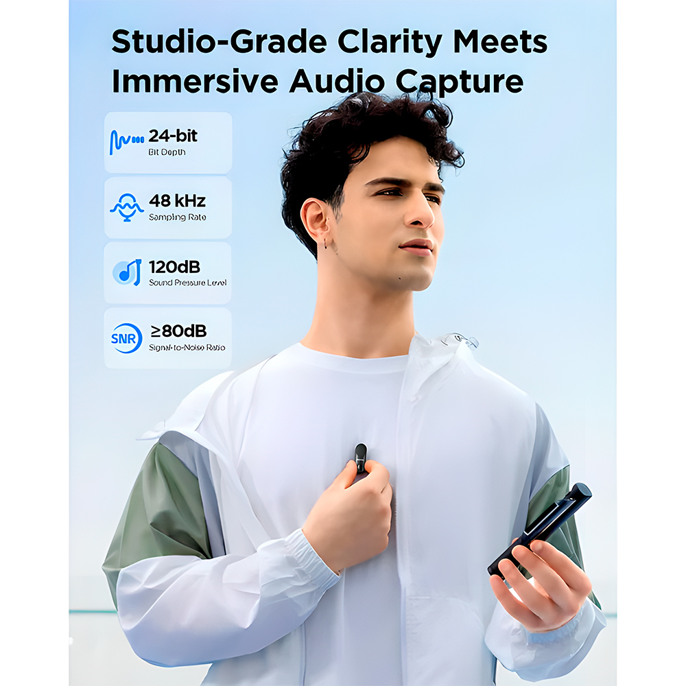 Microfone Sem Fio BOYA Magic-05 AI USB-C p/Celular Live