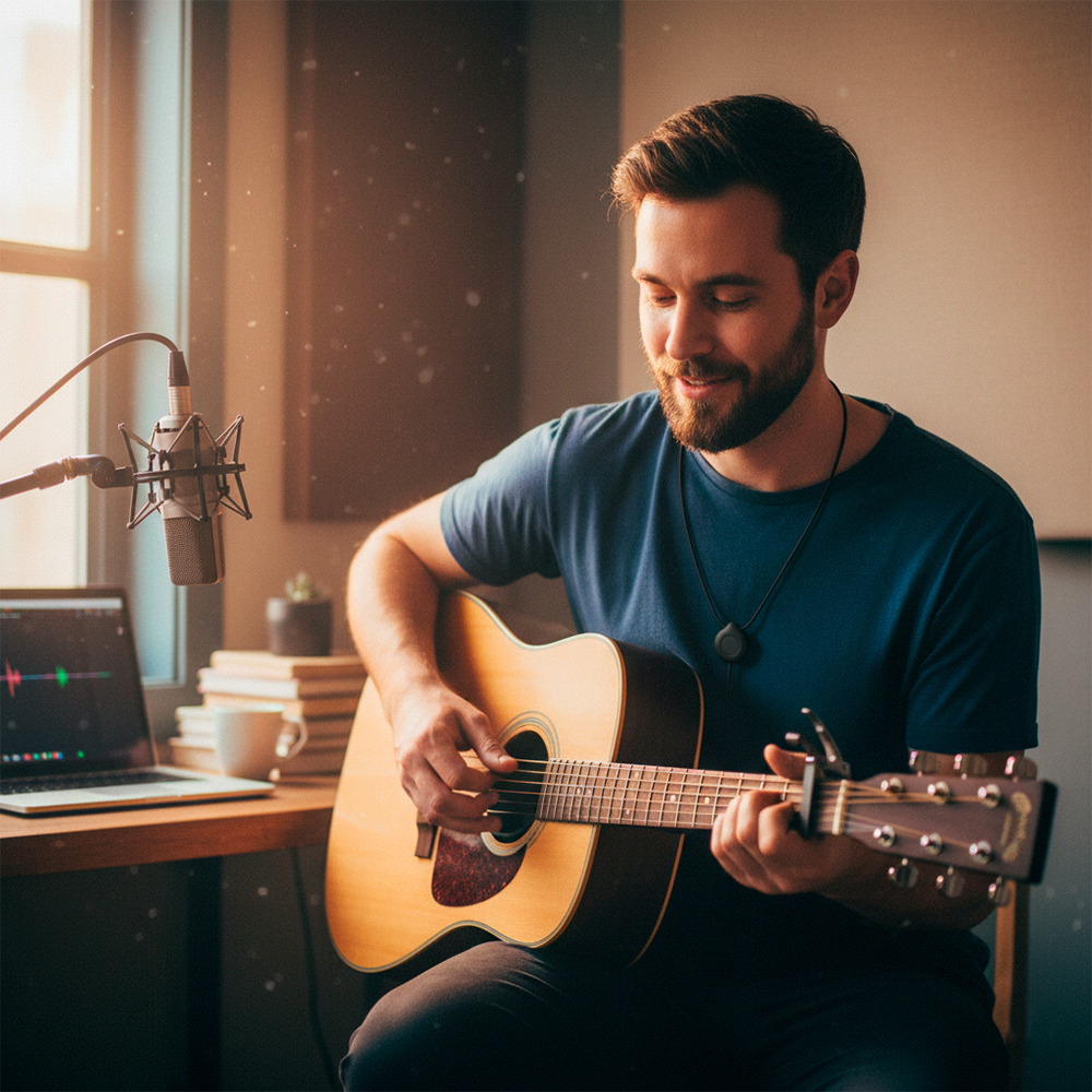 Cordão Ajustável Boya C104 com Placa Magnética p/Lapela