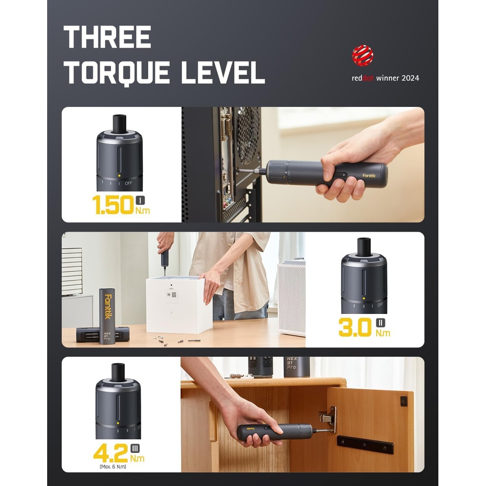 Parafusadeira Elétrica Fanttik S1 Pro 3.7V Precisão Kit Bits