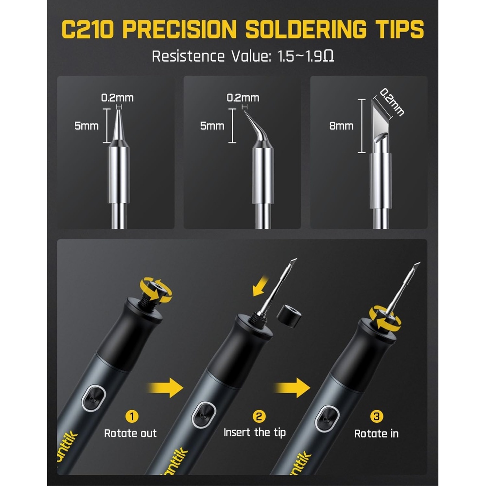 Kit Ferro De Solda Fanttik T1 Max Precisão Reparo Eletrônico