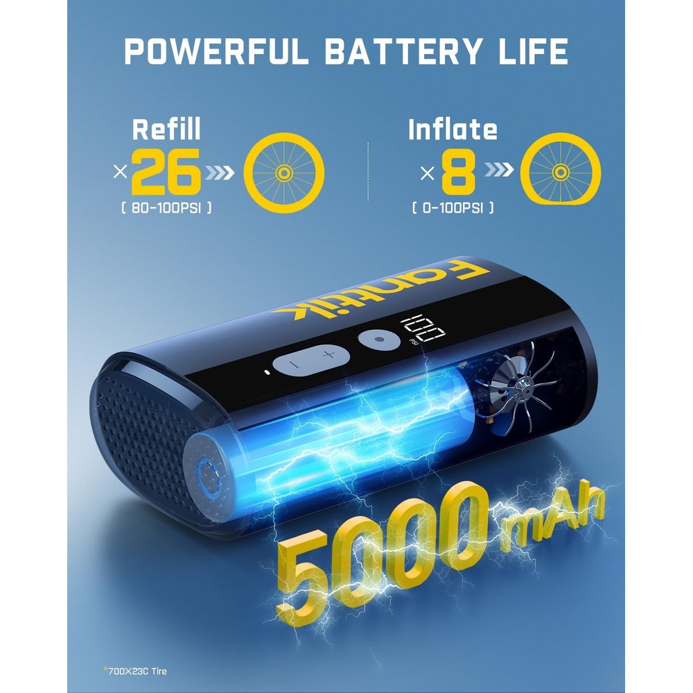 Mini Bomba Pneu Bicicleta Fanttik Elétrica Portátil X9 Ace