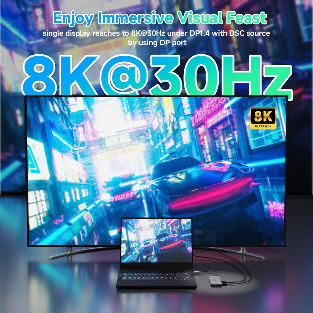 Wavlink Dock USB C Dual Monitor 8K 4K 85W PD Ethernet 2.5G