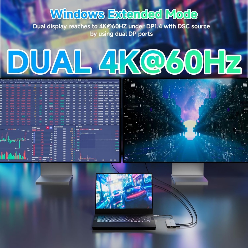 Wavlink Dock USB C Dual Monitor 8K 4K 85W PD Ethernet 2.5G