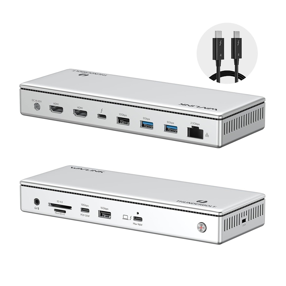 ThunderDock Elite 13in1 Wavlink Thunderbolt 4 Dock Monitores