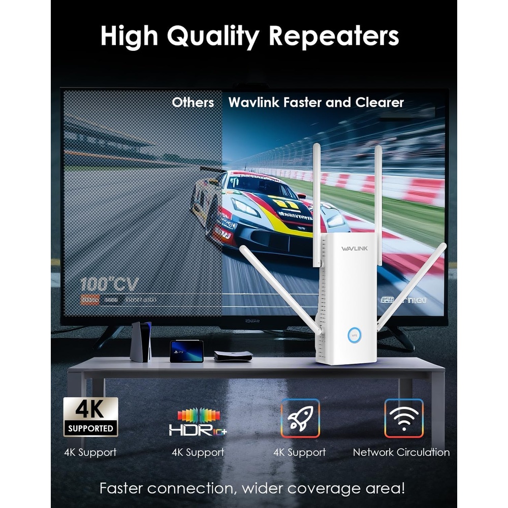 Roteador Wavlink AX3000 Extensor WiFi 6 Dual Band 5 Antenas