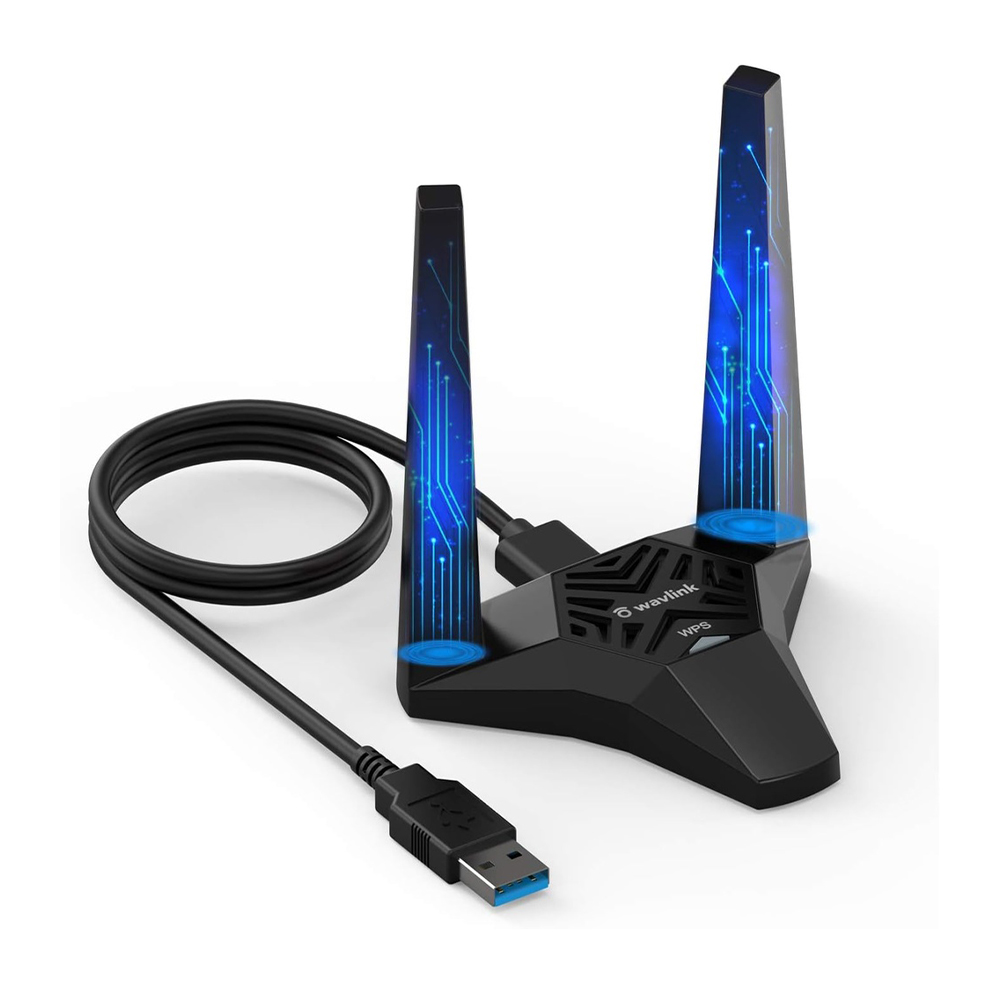 Adaptador WiFi Wavlink USB 3.0 AC1300 Dual Band P/ PC