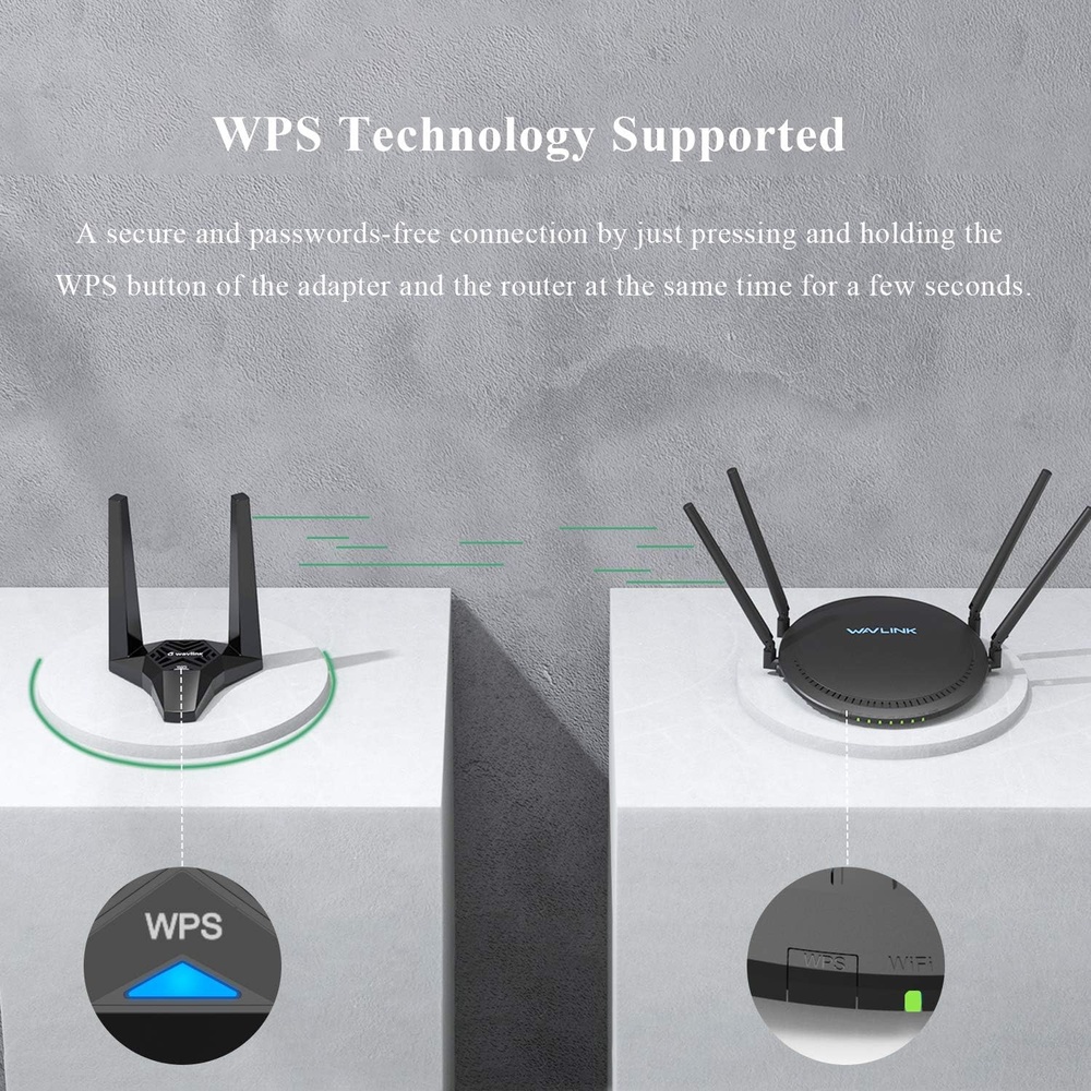 Adaptador WiFi Wavlink USB 3.0 AC1300 Dual Band P/ PC