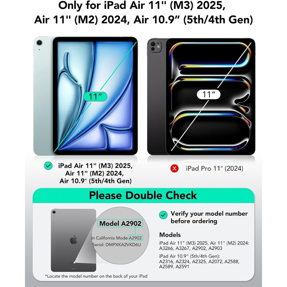 ESR Flip Hybrid Capa iPad Air 11 2025/2024 5 4 Preto