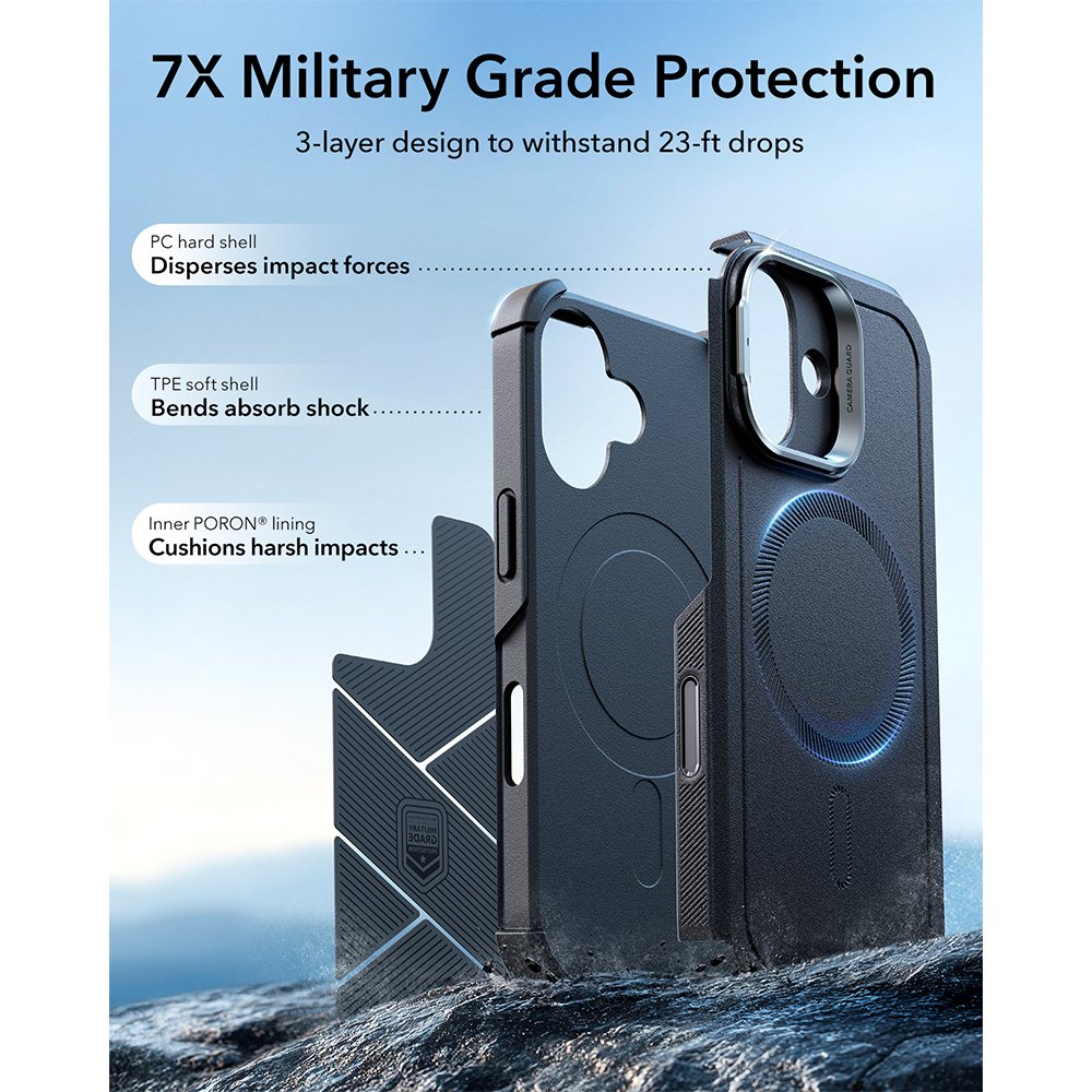 Capa ESR iPhone 17 Halolock Cyber Armor Suporte MagSafe