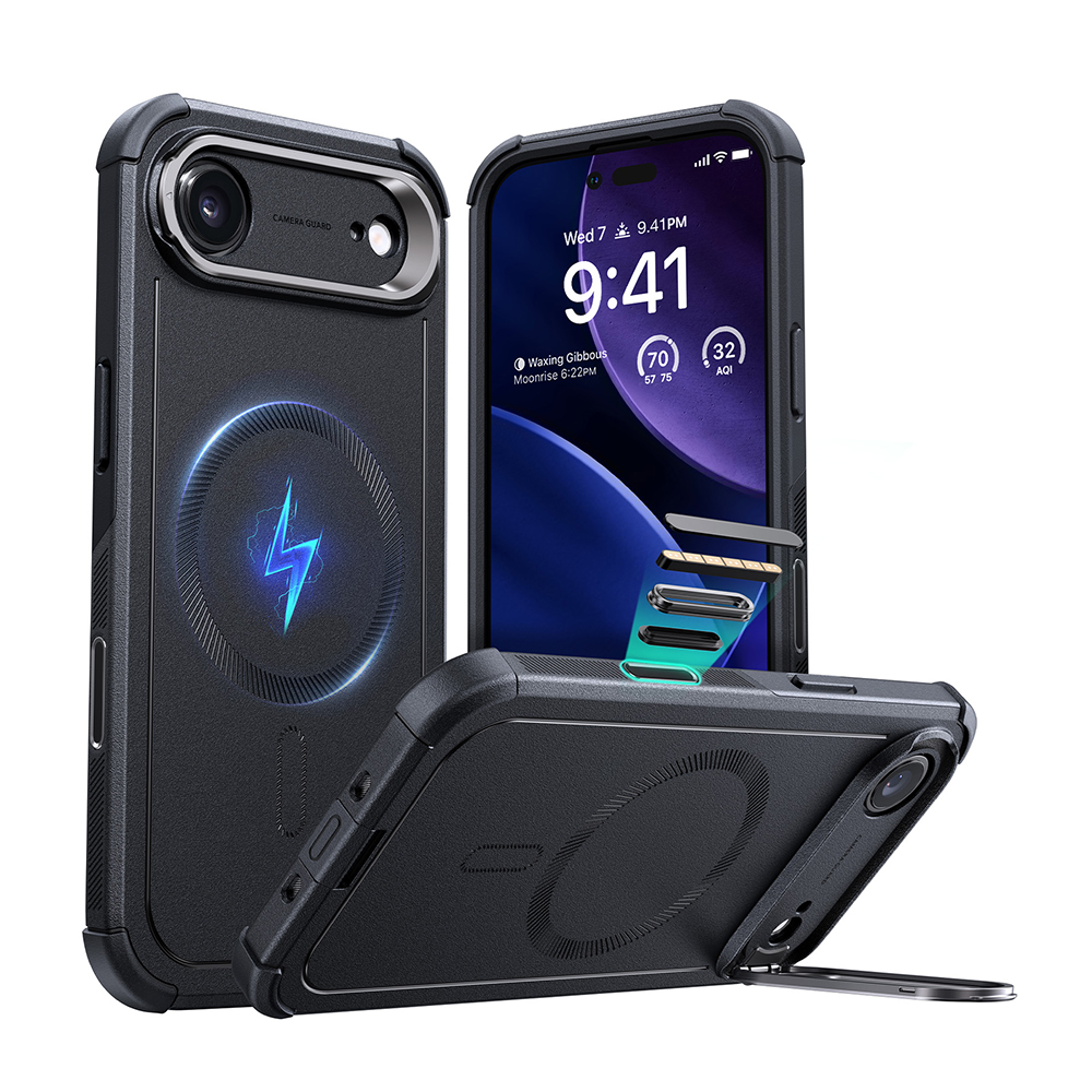 Capa ESR iPhone 17 Air Halolock Cyber Armor Suporte Preto