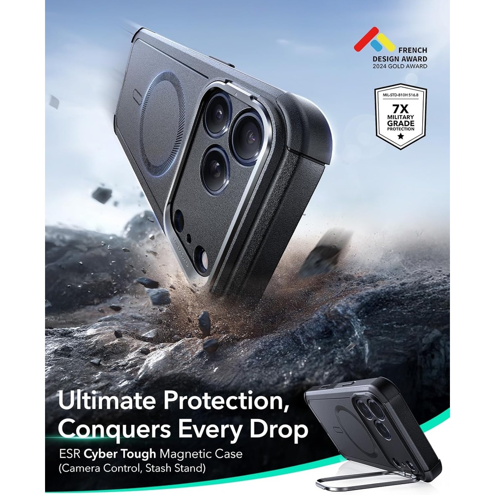 Capa ESR iPhone 17 Pro Halolock Suporte Stash Botão Câmera