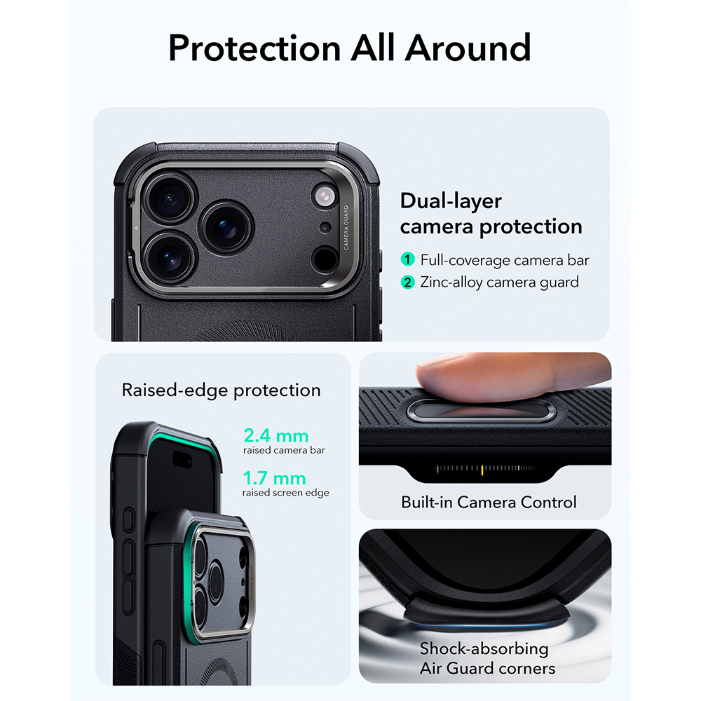 ESR Capa iPhone 17 Pro Max Halolock Cyber Armor Stash Stand