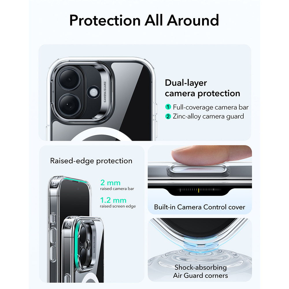 Capa ESR iPhone 17 Halolock Suporte Proteção Transparente