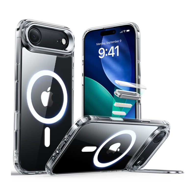 Capa ESR iPhone 17 Halolock Híbrida Suporte Transparente