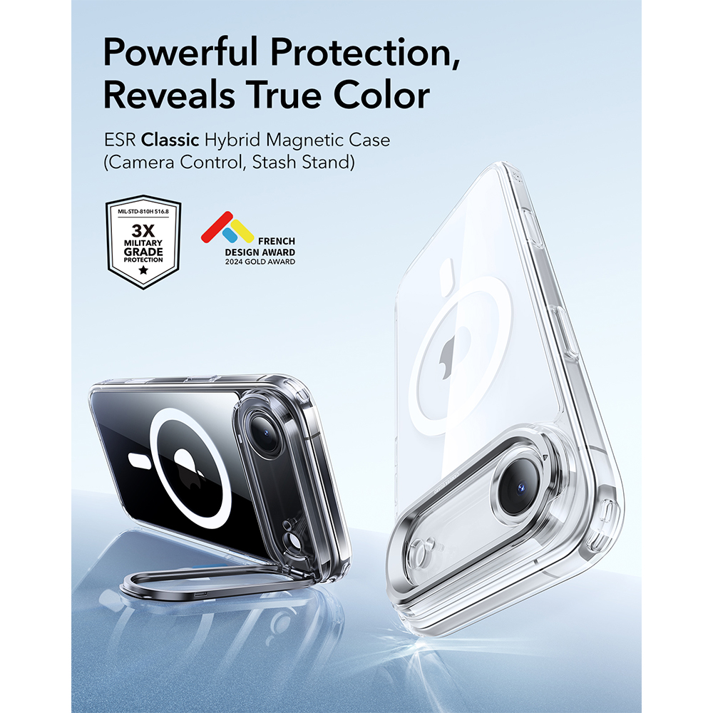 Capa ESR iPhone 17 Halolock Híbrida Suporte Transparente
