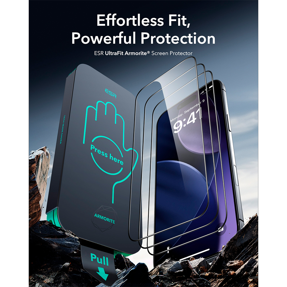 Película ESR iPhone 17 Air Vidro Temperado Kit 2 Borda Preta