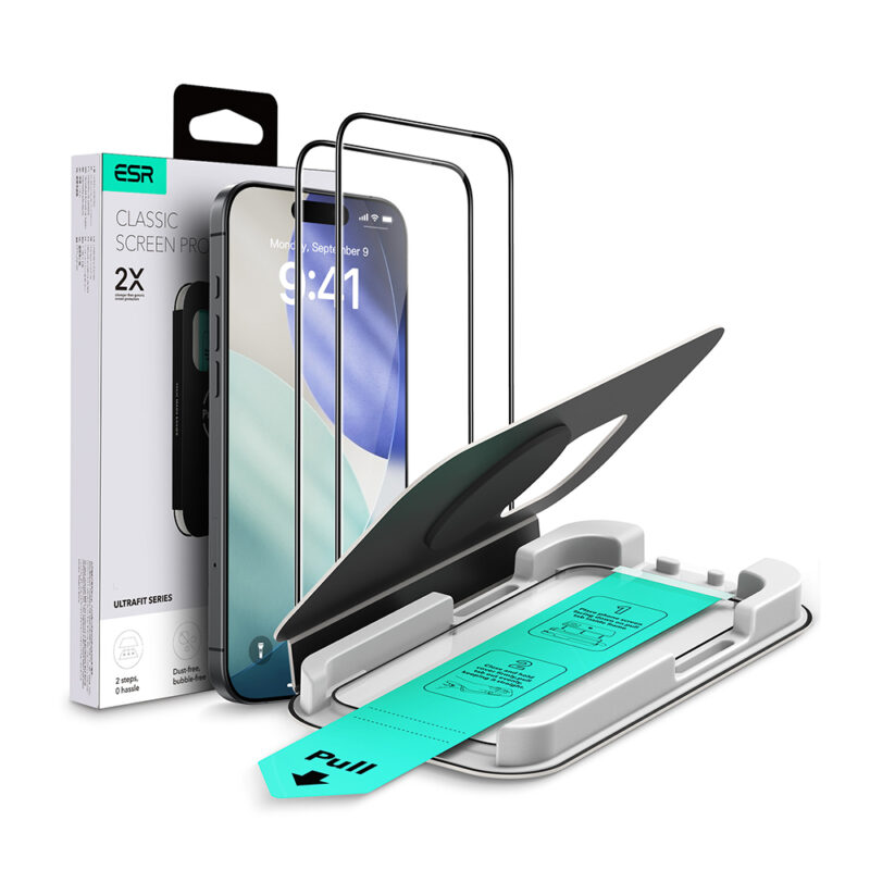 Película ESR Vidro Temperado iPhone 17/16 Pro UltraFit 2Unid