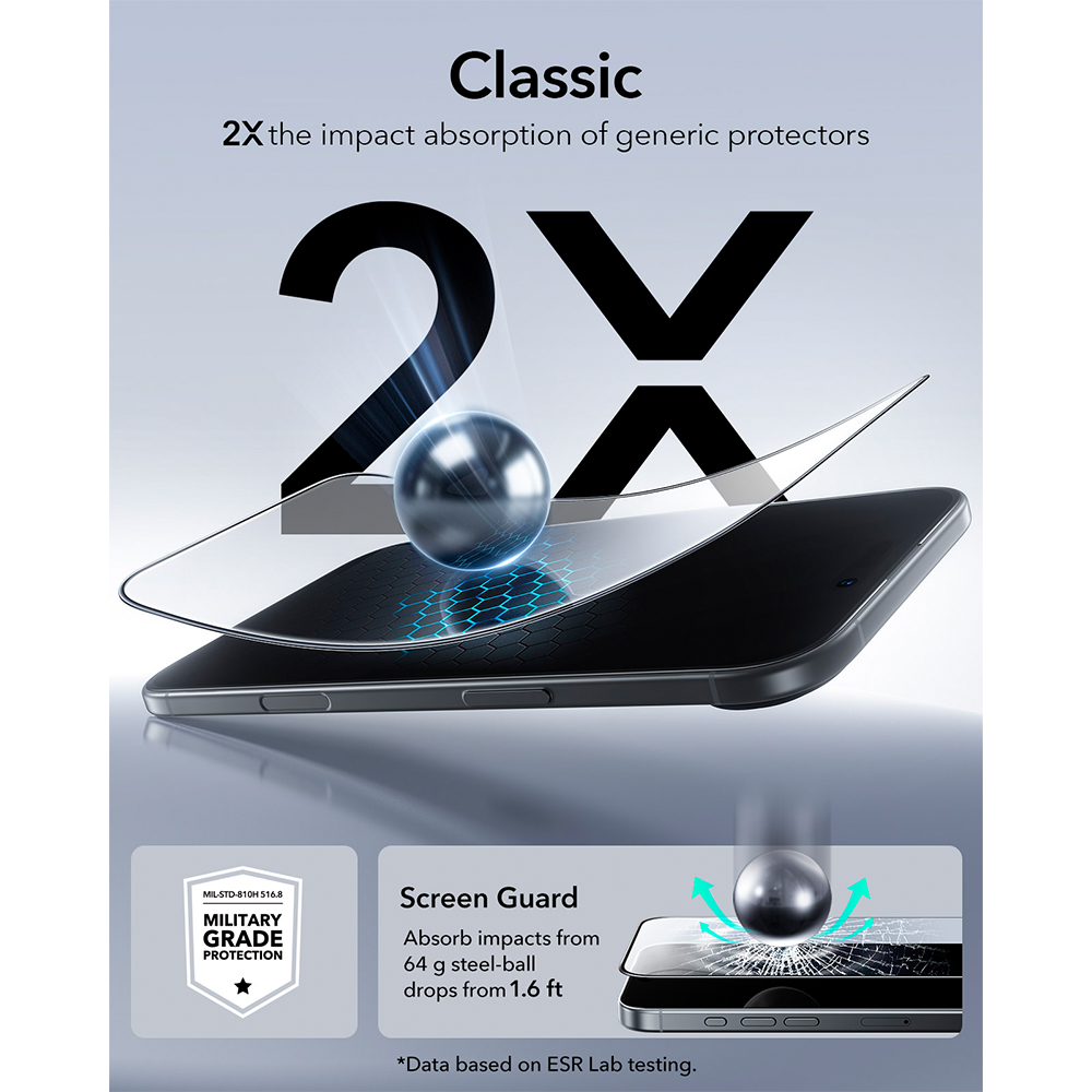 Película ESR iPhone 17 Air Vidro Temperado UltraFit 2Pcs