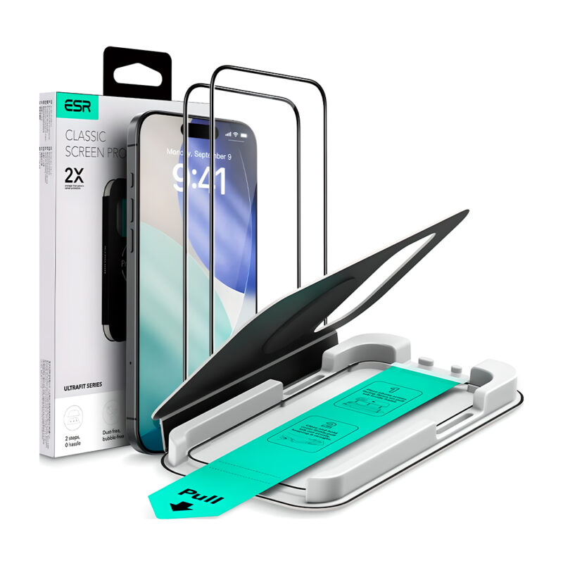 Película ESR iPhone 17 Pro Vidro Temperado UltraFit Kit 2Pçs