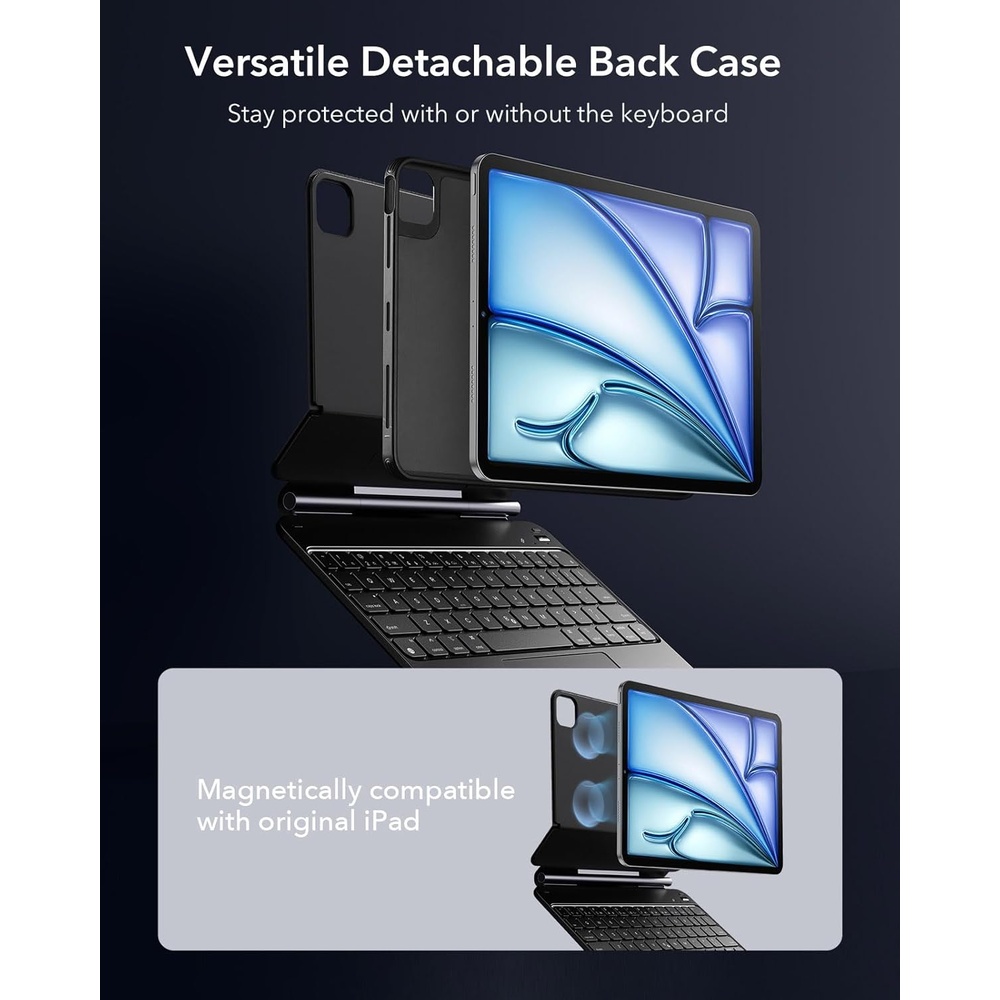 Capa Teclado ESR iPad Air 11 / Pro 11 Magnética - Preto
