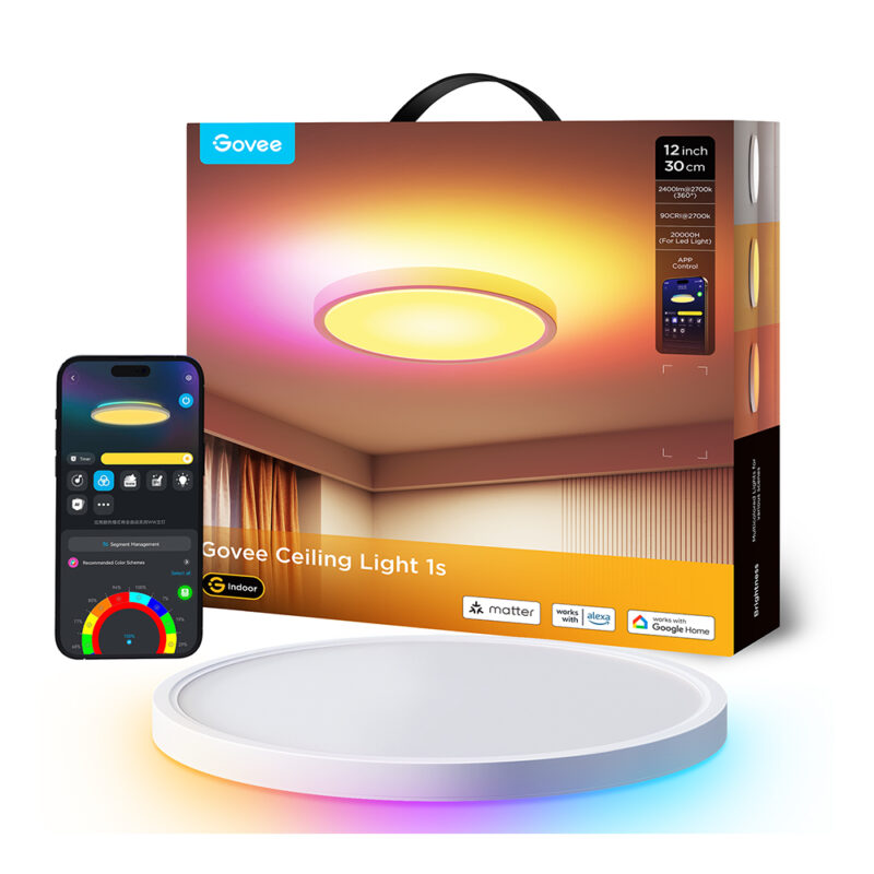 Govee Luminária Smart Led Rgbic Rgbww Wi-Fi Bluetooth Teto