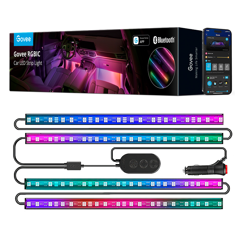 Govee RGBIC Luzes Internas para Carro Sem Controle Remoto