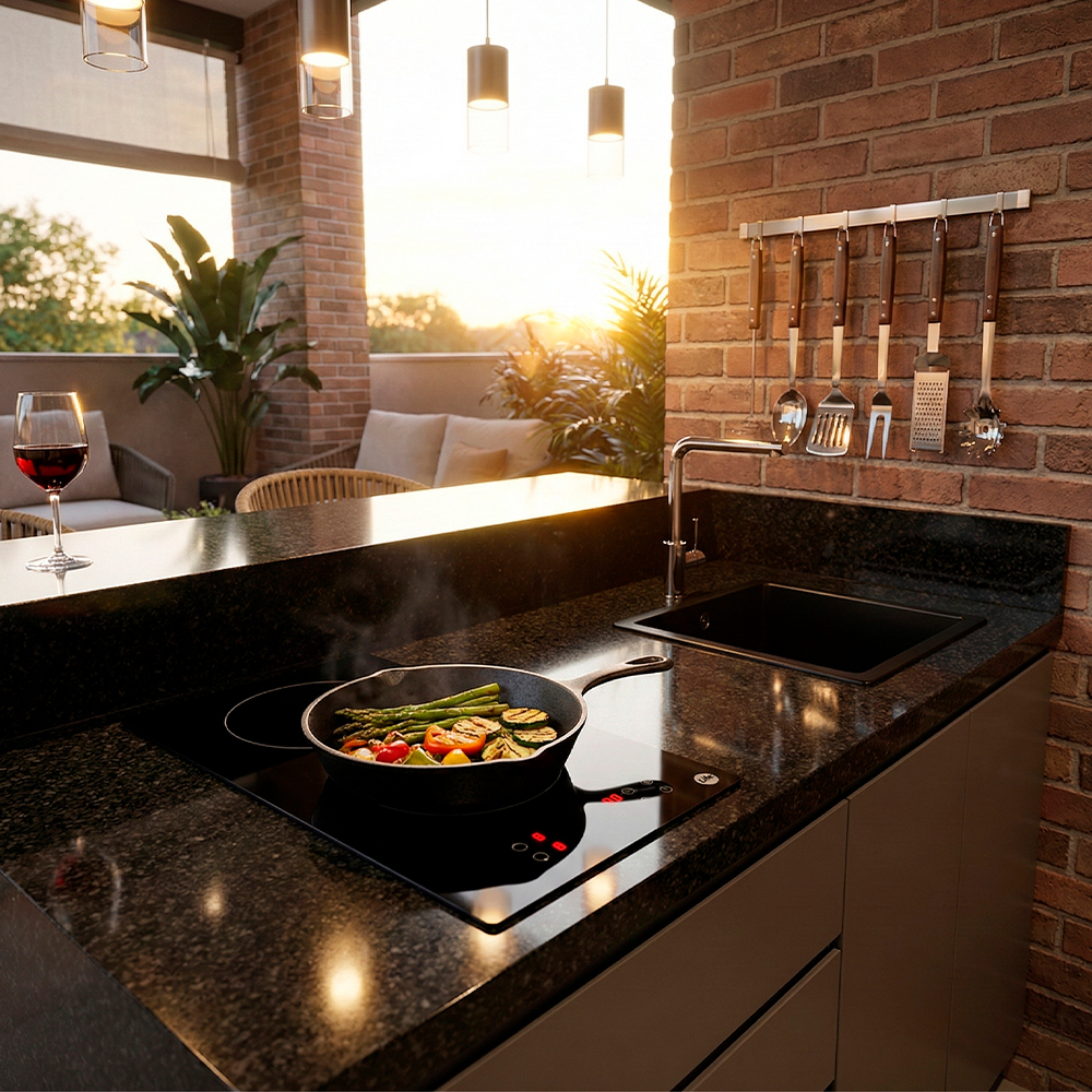 Cooktop Indução Life 2 Bocas 30cm Vidro Cerâmico Preto