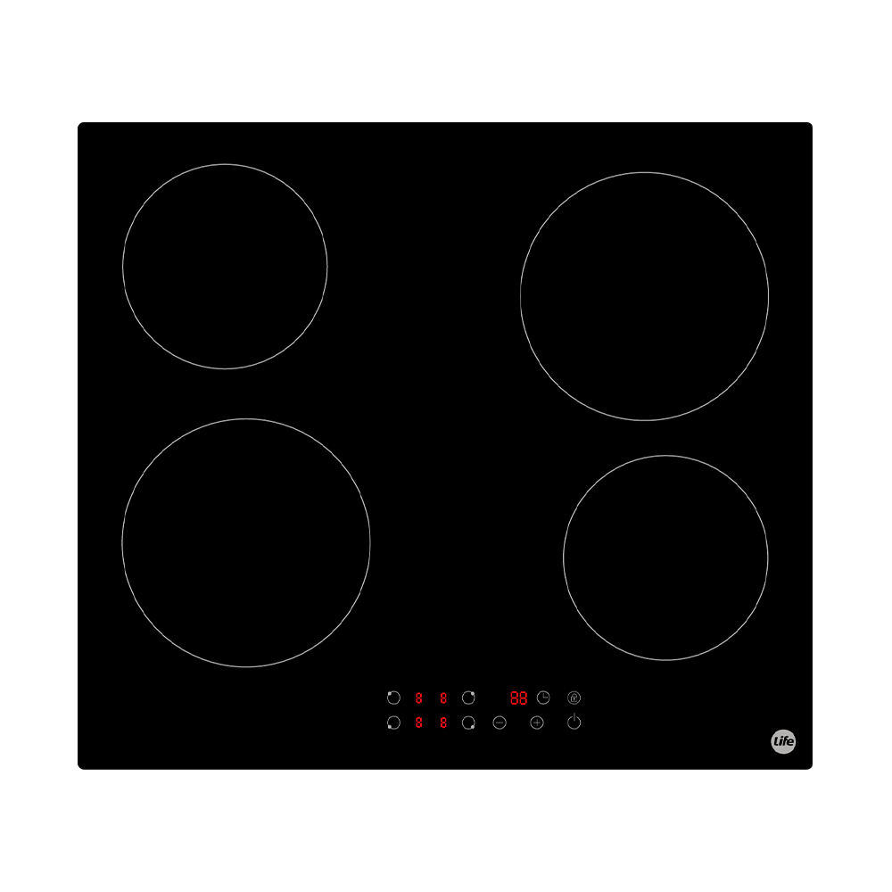 Cooktop Cerâmica Life 4 Zonas Preto 60cm Vitrocerâmica