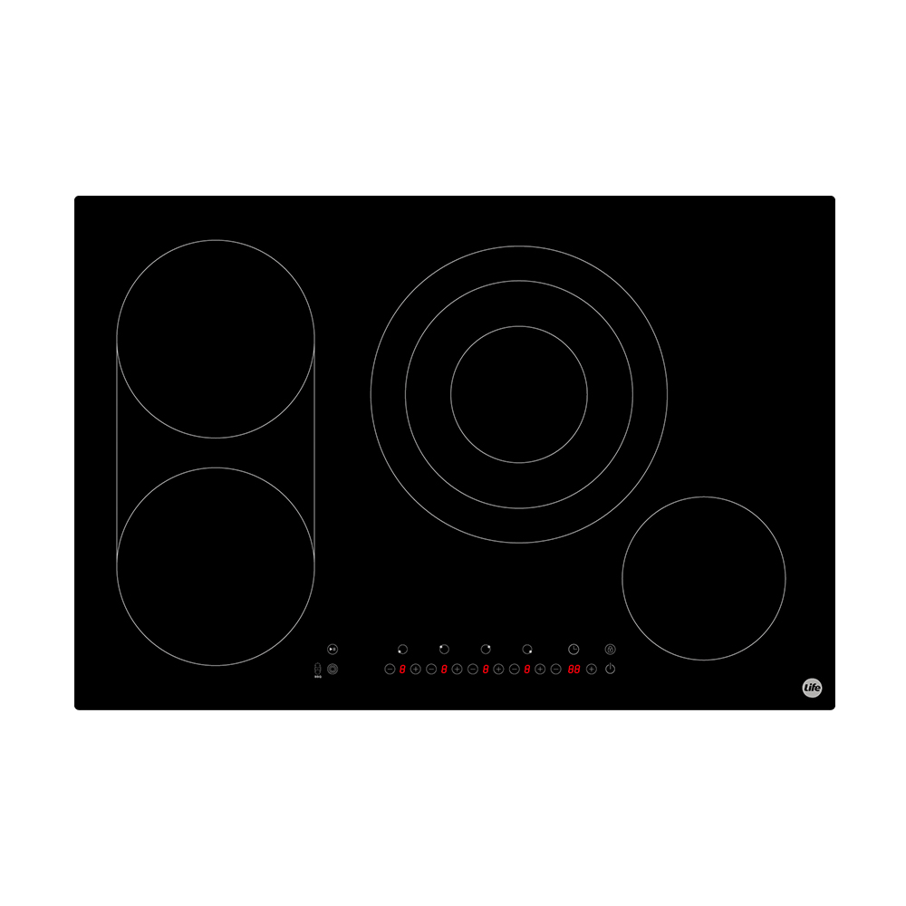 Cooktop Elétrico Life 4 Zonas 60cm Vidro Cerâmico Preto