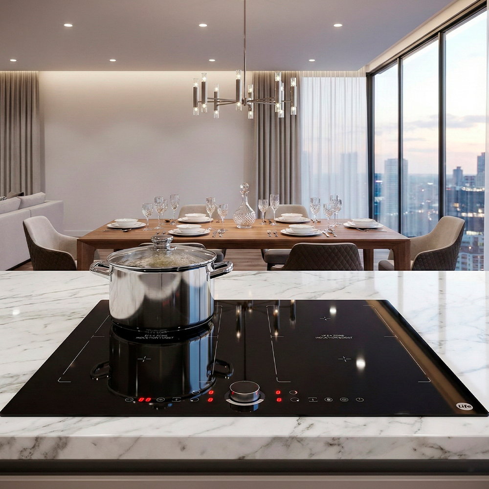 Cooktop Indução Life 4 Zonas 60cm Vidro Cerâmico Preto