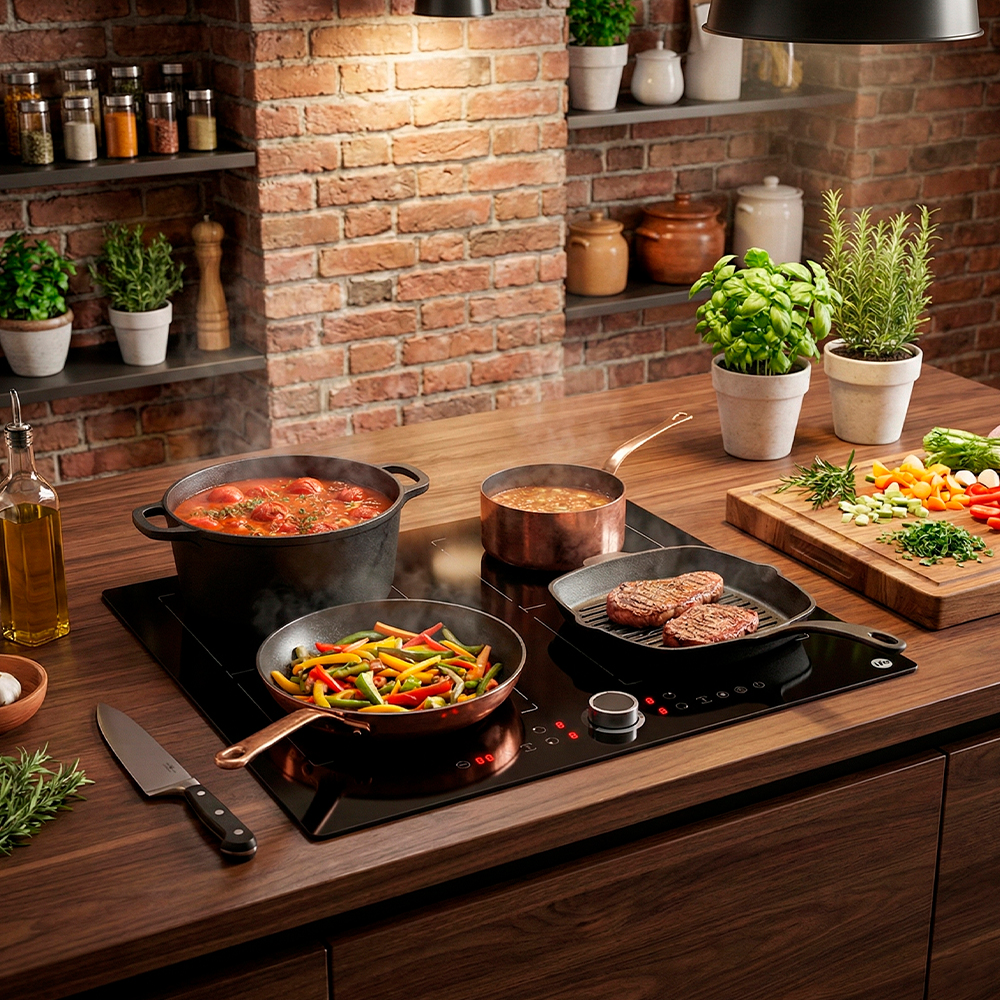 Cooktop Indução Life 4 Zonas 60cm Vidro Cerâmico Preto