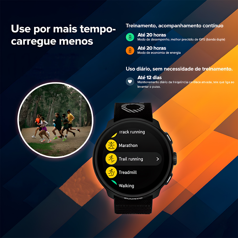 Relógio Smartwatch Run Sports Corrida Gps Tela Amoled Black