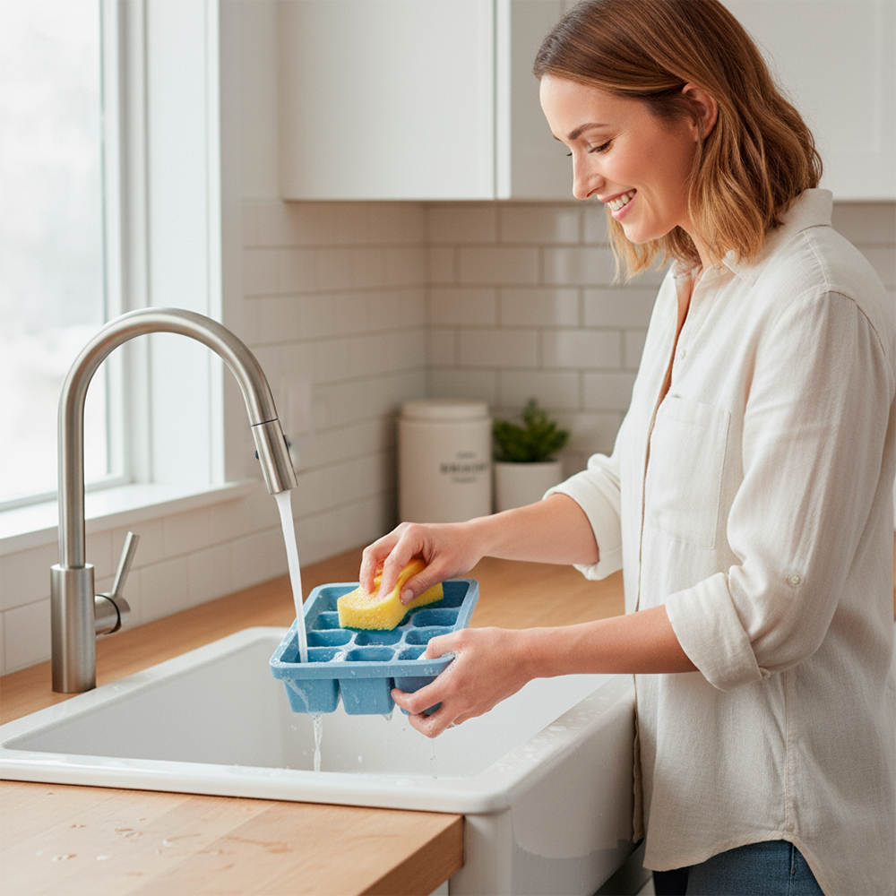 Kuhu Bandeja Organizadora c/Tampa p/Gelo Alimentos Azul