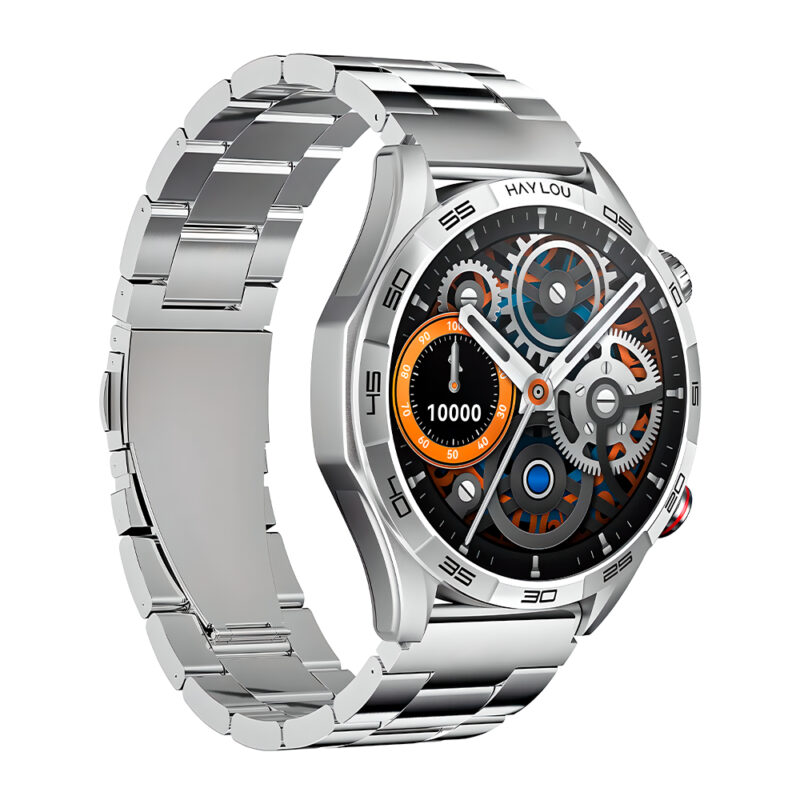 Smartwatch Haylou Solar 5 Prata Pulseira Aço + Silicone