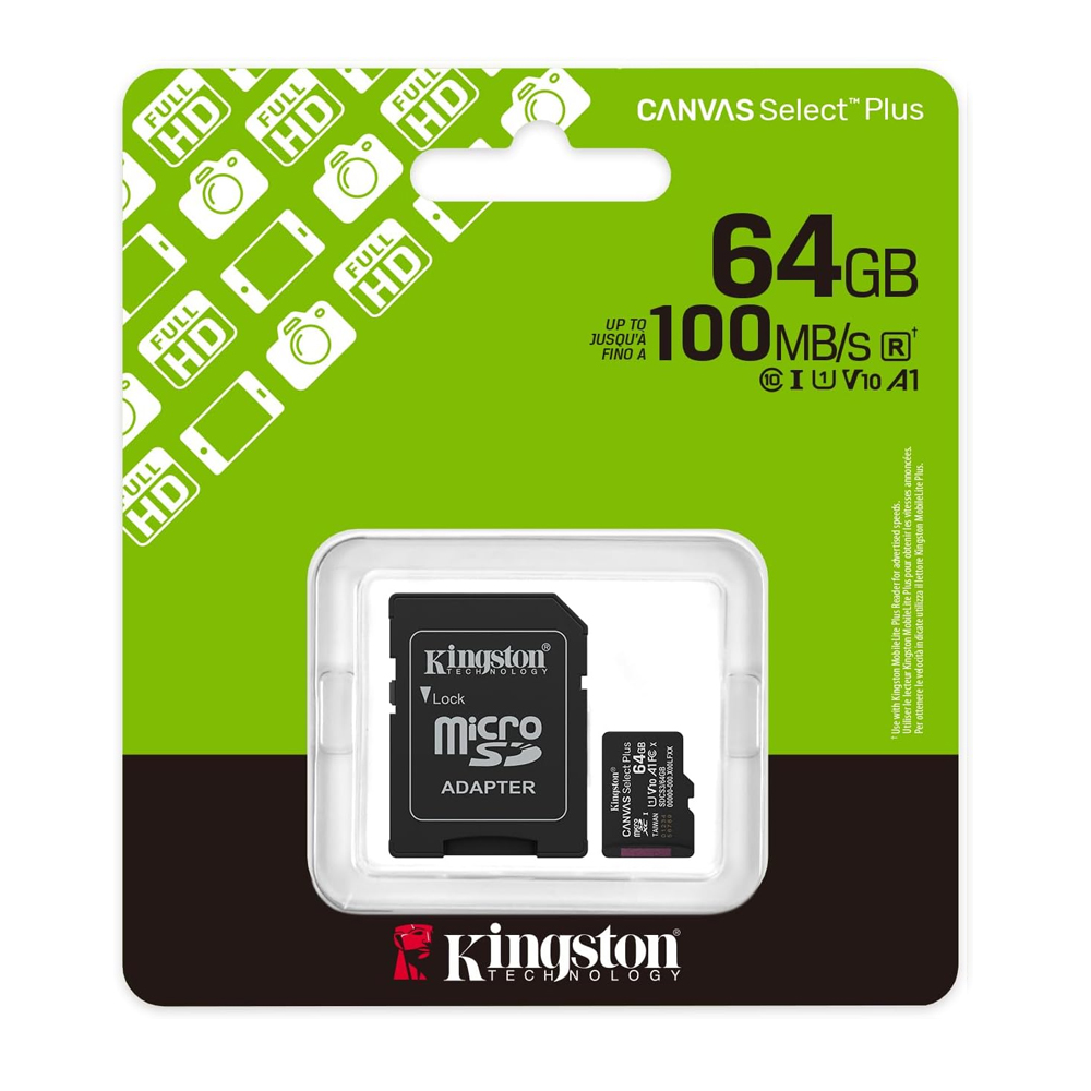 Cartão de Memória Kingston Select Plus 64GB Micro Sd c/Adap