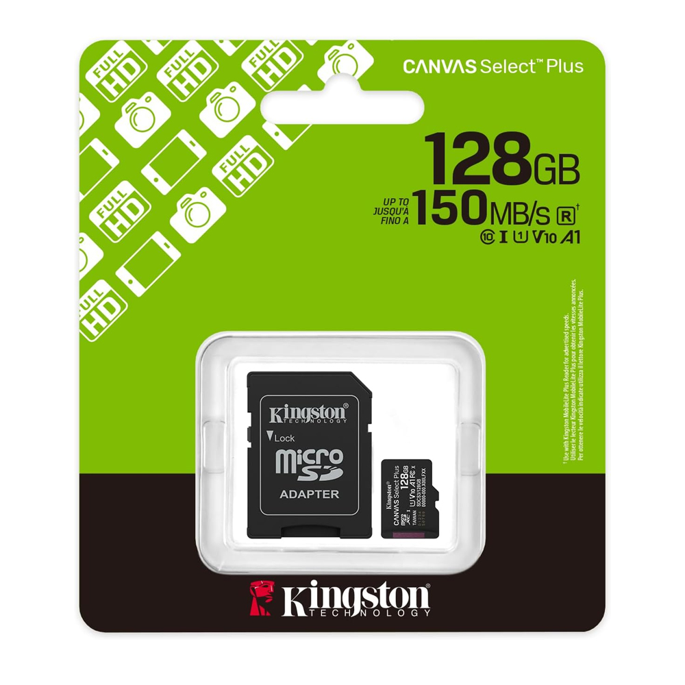 Cartão de Memória Kingston Select Plus 128gb Micro Sd c/Adap