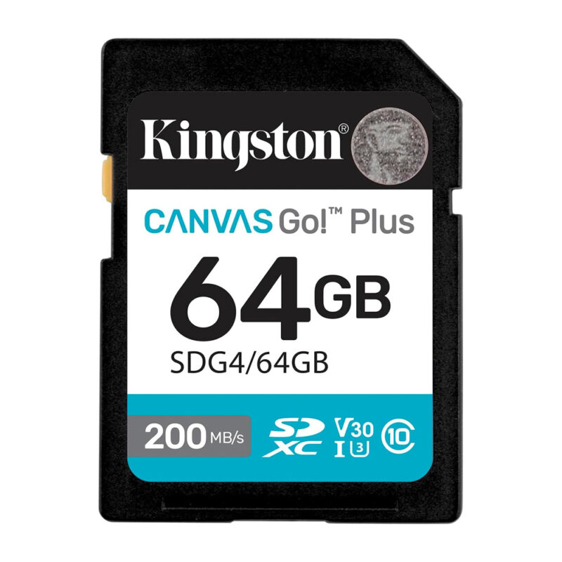 Cartão Memória Kingston Canvas Go Plus 64GB 200MB/s V30 U3