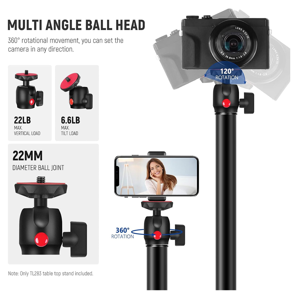 Suporte de Mesa Câmera Neewer 1/4" Cabeça Esférica Preto