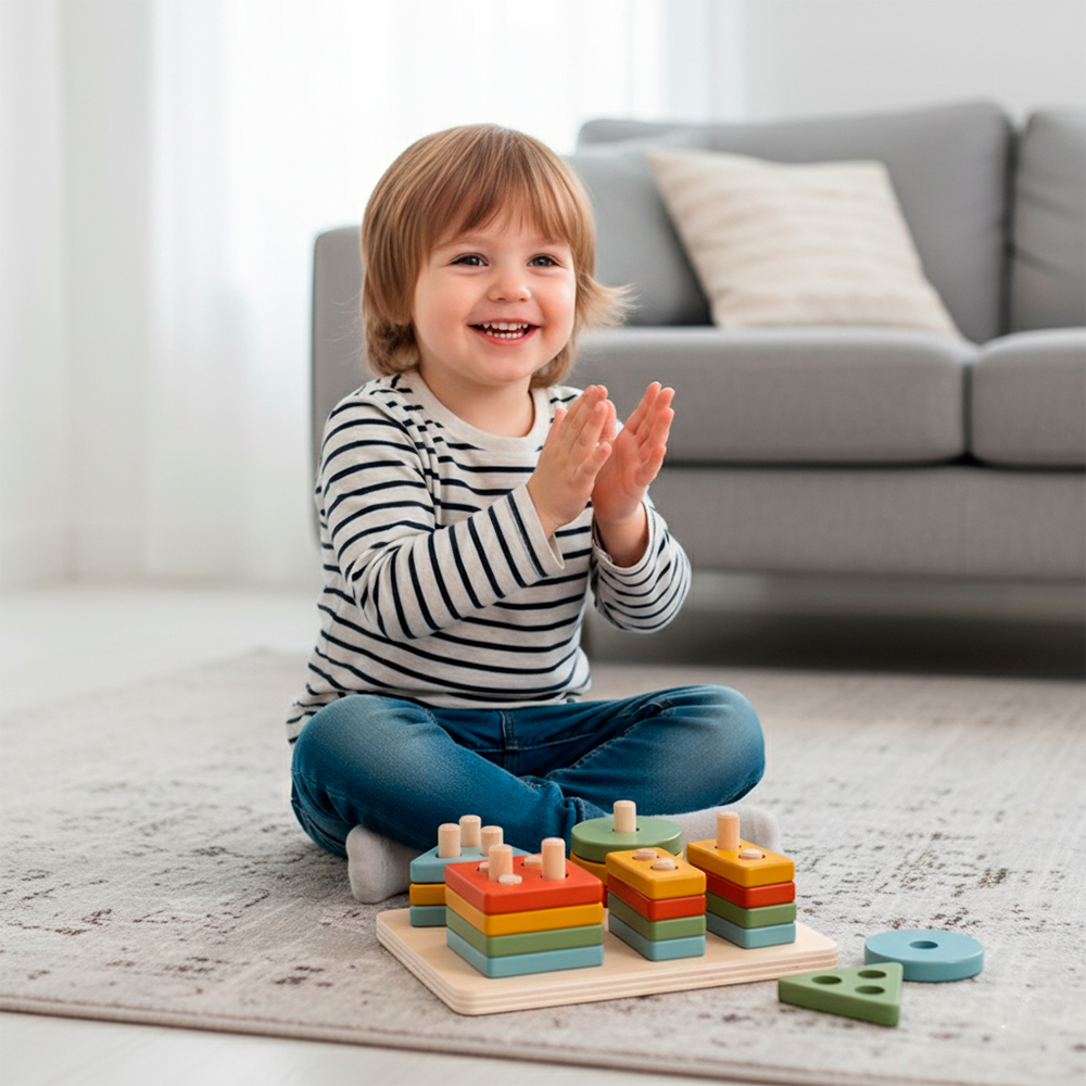 Blocos Geométricos Phoohi PH05L126 Brinquedo Educativo