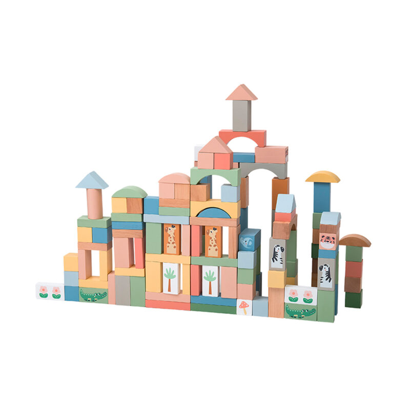 Blocos Montar Phoohi Safari Animais 120 Peças Infantil