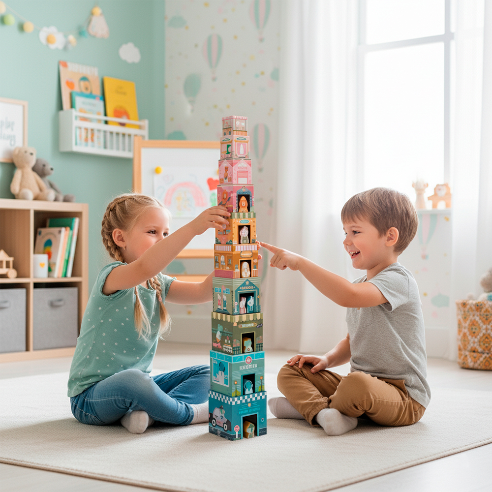 Phoohi Stacking Bloco Brinquedo Empilhar Bebê Educativo