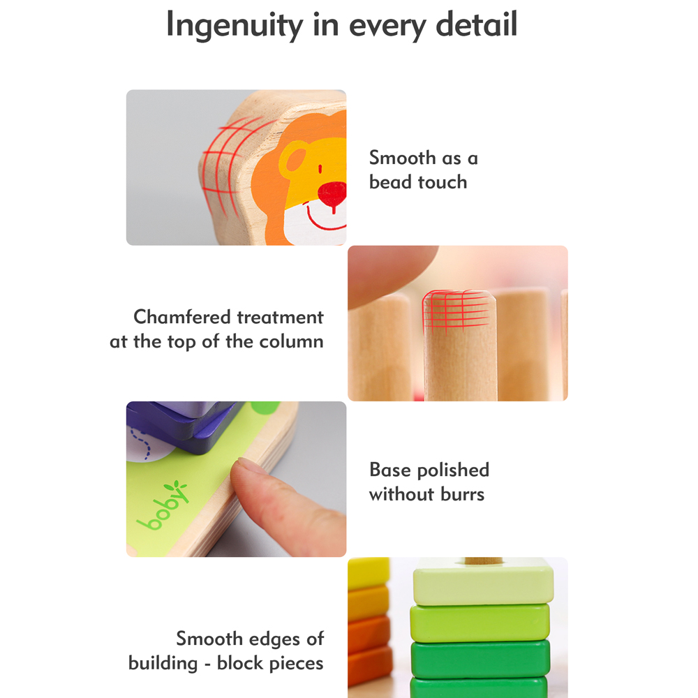 Quebra-cabeça Engrenagens Boby Madeira Classificação Animais