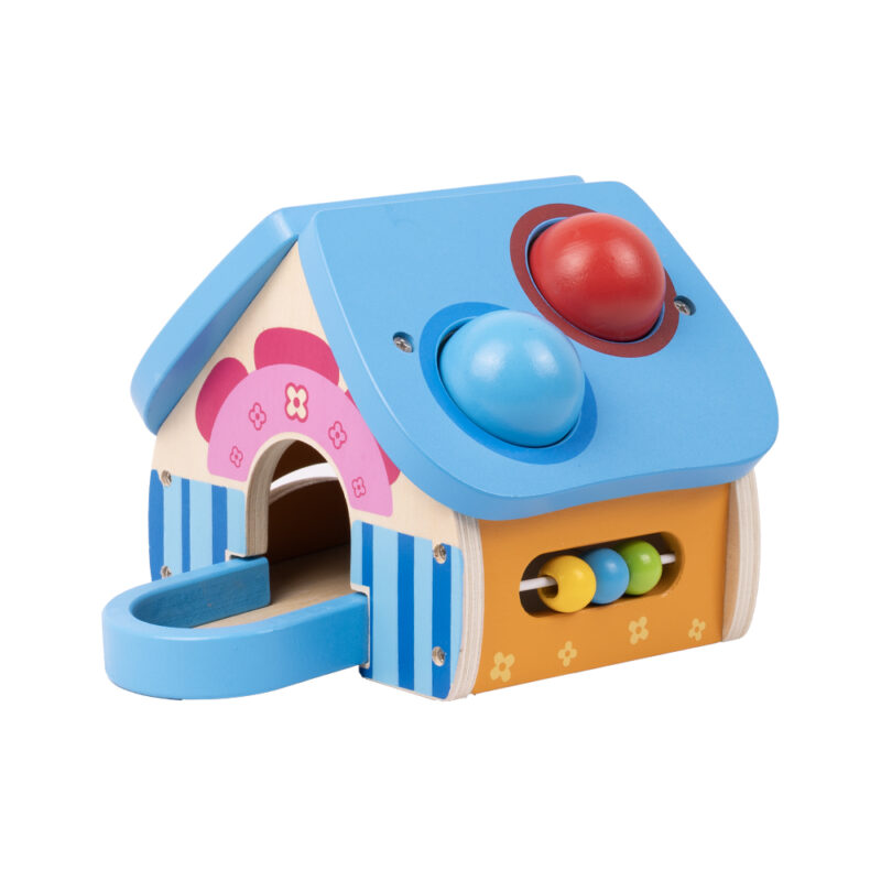 Casa Bater Madeira Boby Educativo Martelo Bolas 1 a 3 Anos