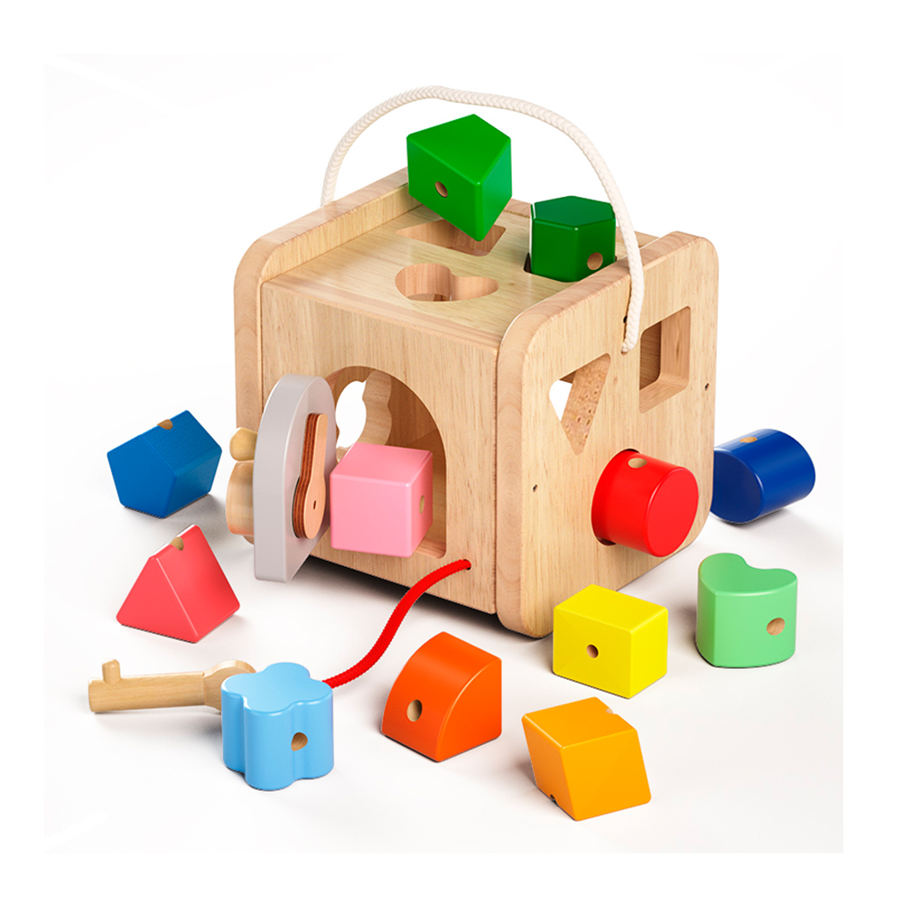 Classificador Formas Boby Caixa Madeira Encaixe Coloridas