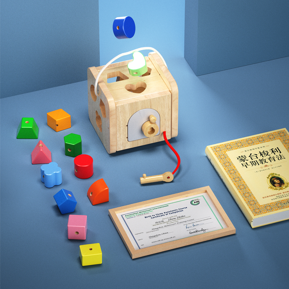 Classificador Formas Boby Caixa Madeira Encaixe Coloridas