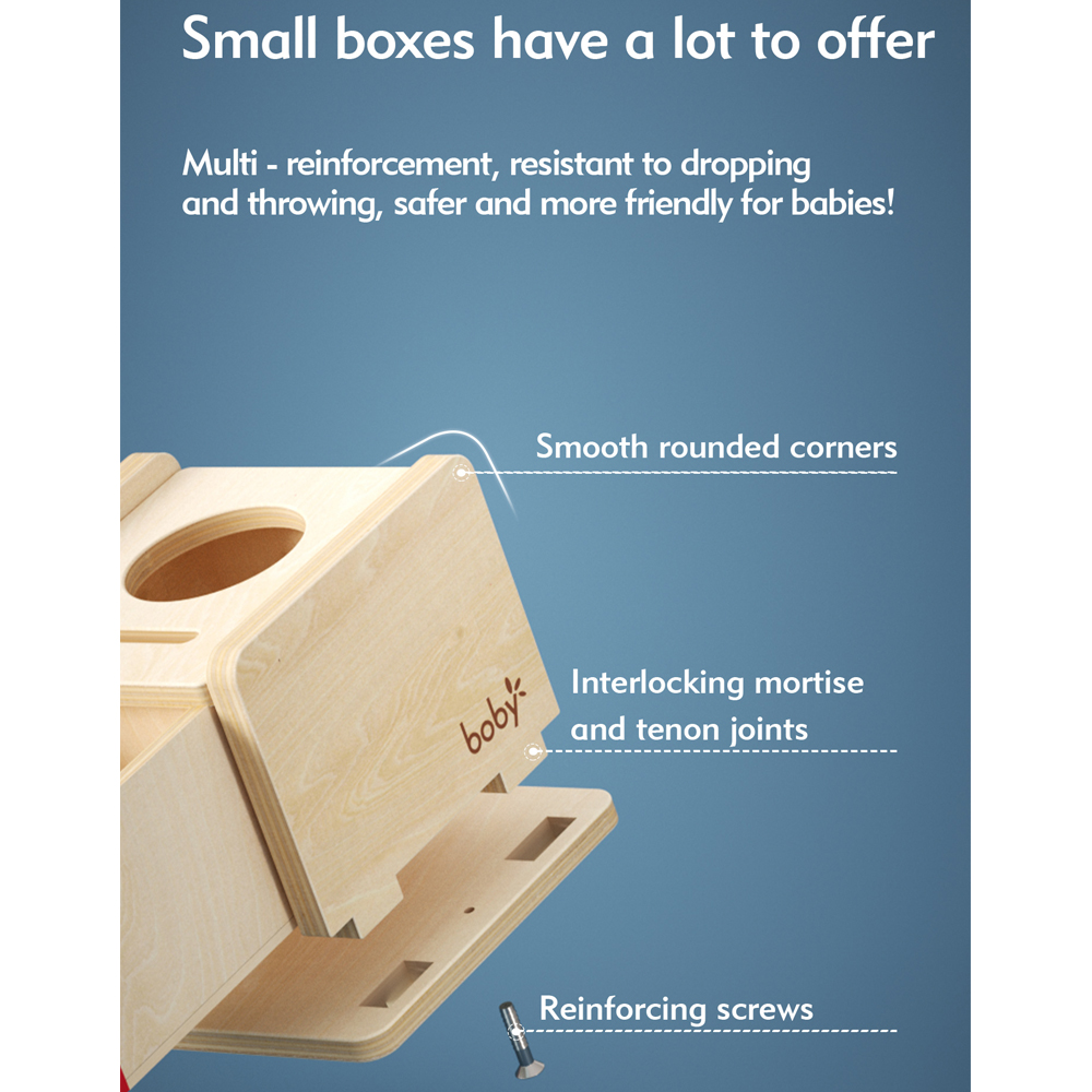 Boby Montessori Caixa Encaixe de Forma Madeira para Crianças
