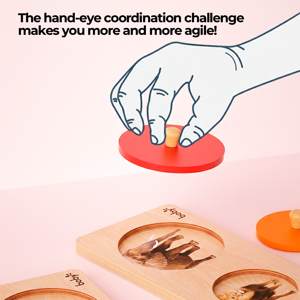 Quebra-cabeça Montessori de Madeira Boby Empilhar Formas