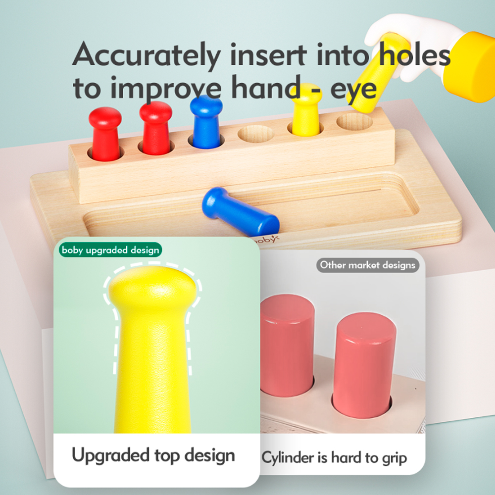 Boby Parafuso e Porca Rosquear Madeira Montessori Crianças