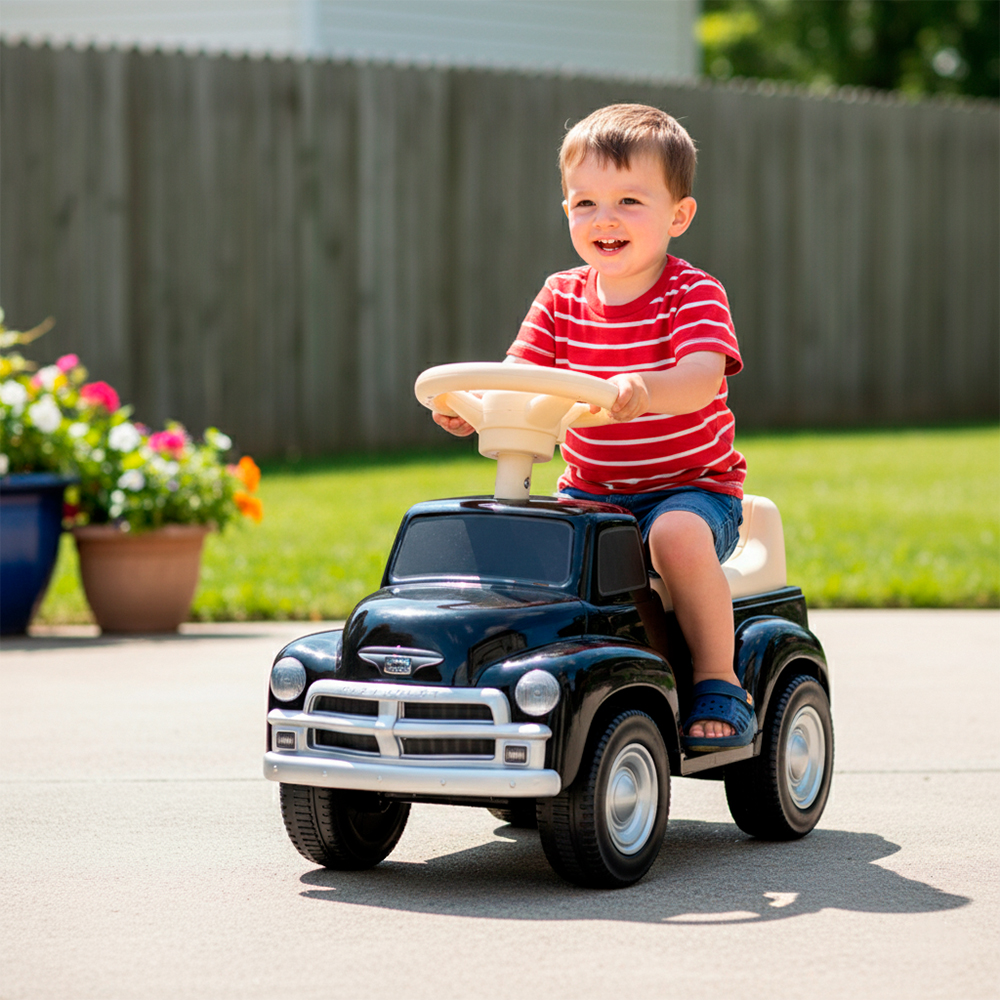 Xiamen Chevrolet 3100 Pé No Chão Carro Infantil Preto
